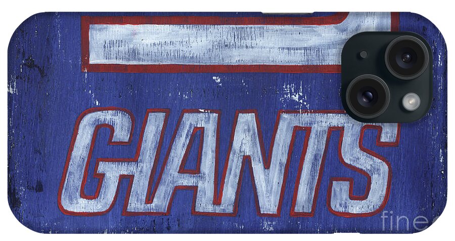 Football iPhone Case featuring the painting NY Giants by Debbie DeWitt