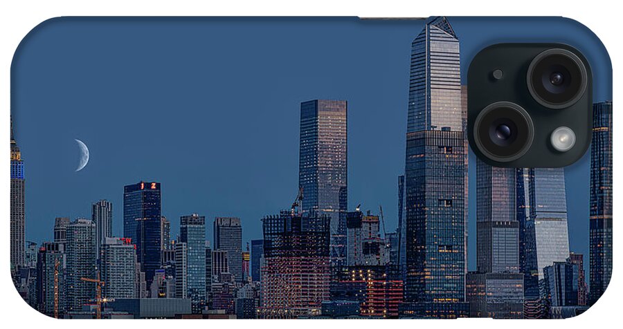 Nyc Skyline iPhone Case featuring the photograph NYC ESB Heroes Blue by Susan Candelario
