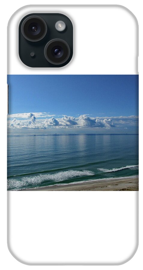 Beach iPhone Case featuring the photograph Ocean and Sky Blue and White by Corinne Carroll