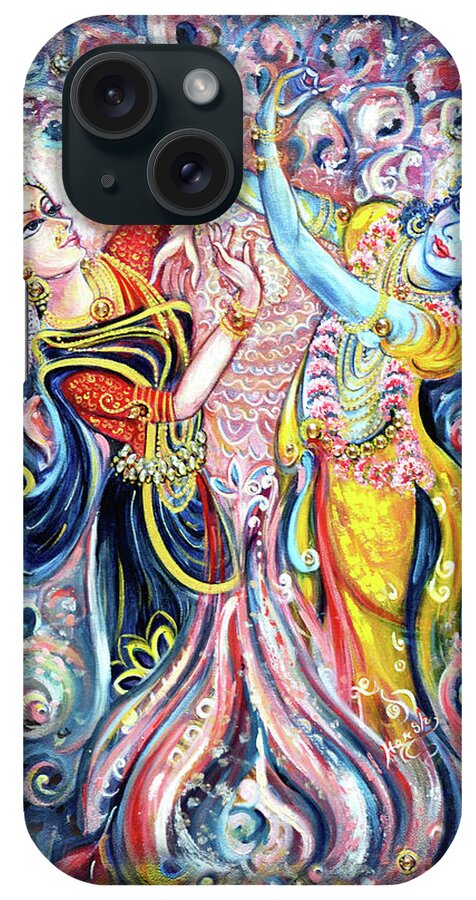 Krishna iPhone Case featuring the painting Ocean Dance by Harsh Malik