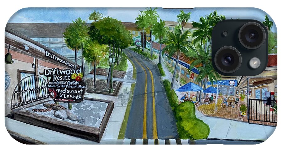 Iconic Ocean Drive iPhone Case featuring the painting Ocean Drive by Sue Dinenno