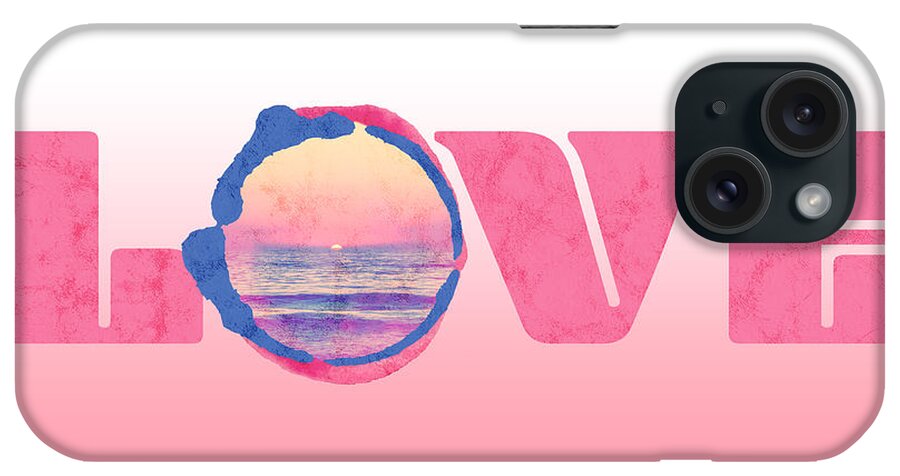 Pink iPhone Case featuring the digital art Ocean Love by Ana V Ramirez