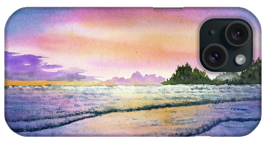 Ocean iPhone Case featuring the painting Ocean Sunset No 2 by Wendy Keeney-Kennicutt
