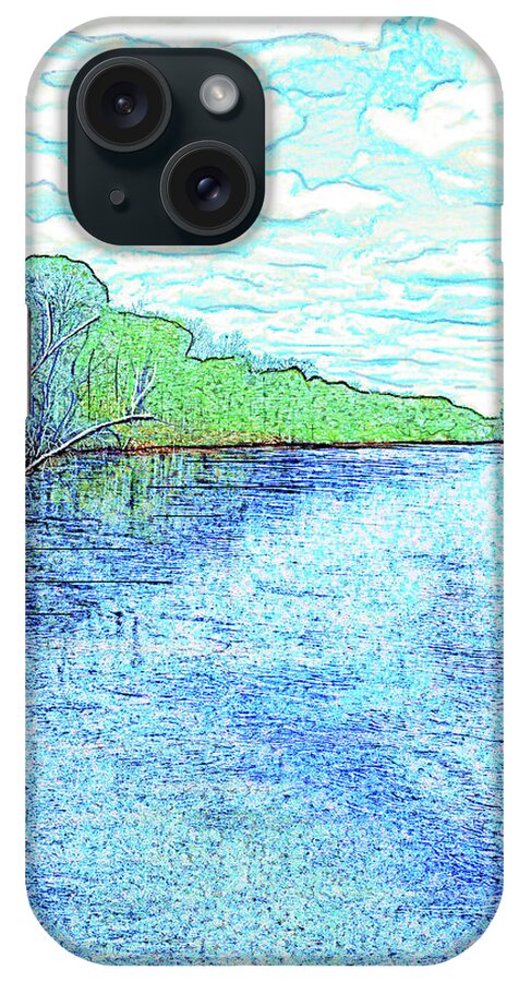 Macon iPhone Case featuring the digital art Ocmulgee View by Rod Whyte