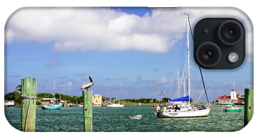 Color iPhone Case featuring the photograph Ocracoke Anchorage -1 by Alan Hausenflock