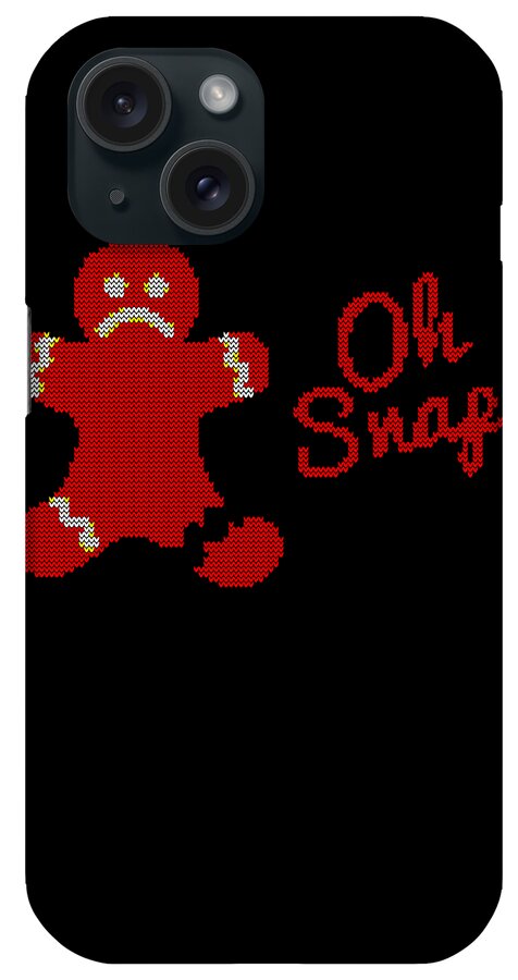 Christmas 2023 iPhone Case featuring the digital art Oh Snap Gingerman Ugly Christmas by Flippin Sweet Gear