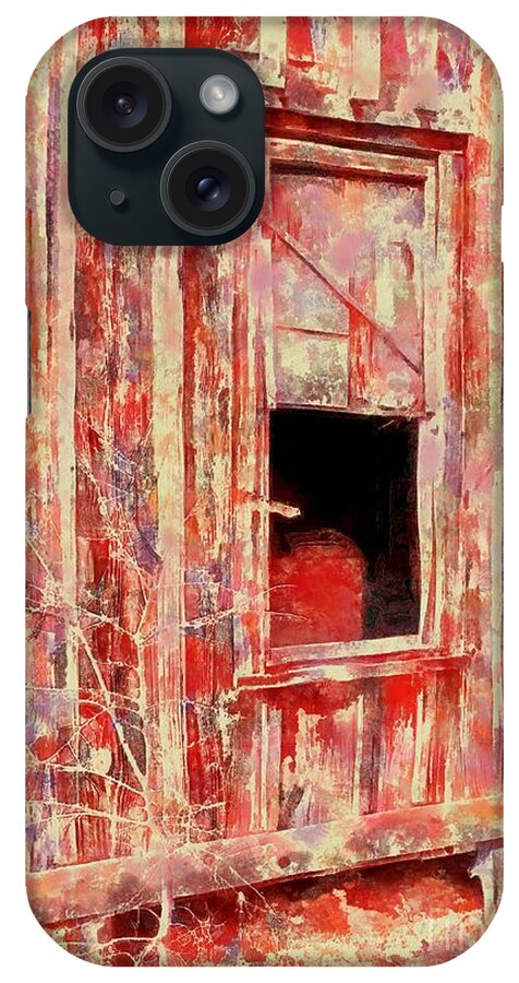 Window iPhone Case featuring the digital art Old building detail #1 by Fran Woods