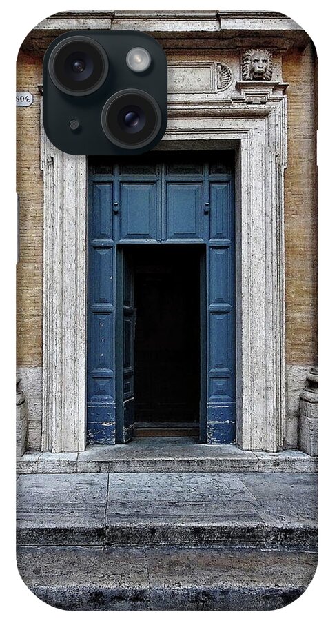Door iPhone Case featuring the photograph Old Door Somewhere in Rome, Italy by Lyuba Filatova