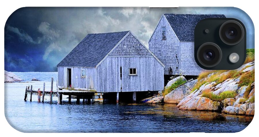 Fishing Hut iPhone Case featuring the photograph Old Fishing Huts  Peggys Cove Canada by Elaine Manley