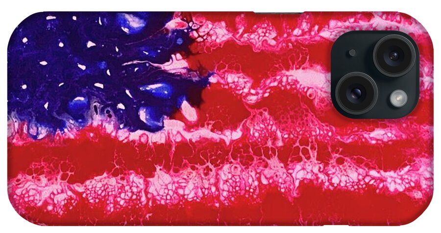 Us Flag iPhone Case featuring the painting Old Glory by Pour Your heART Out Artworks