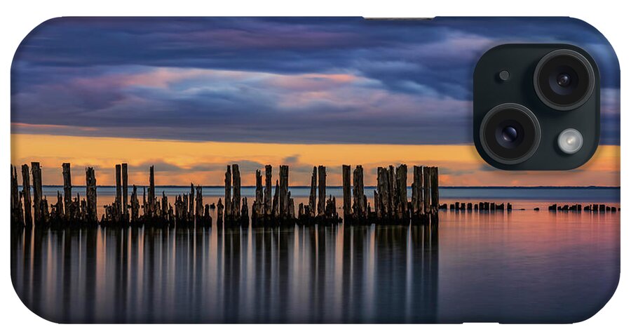 Sea iPhone Case featuring the photograph Old Pier Remains In The Sea At Twilight by Artur Bogacki