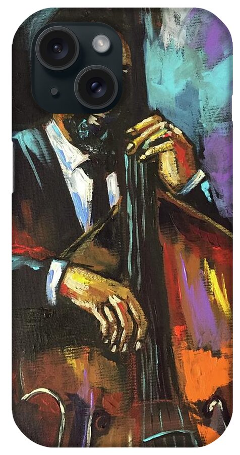 Ron Carter iPhone Case featuring the painting Old Ron Carter by Ellen Lewis