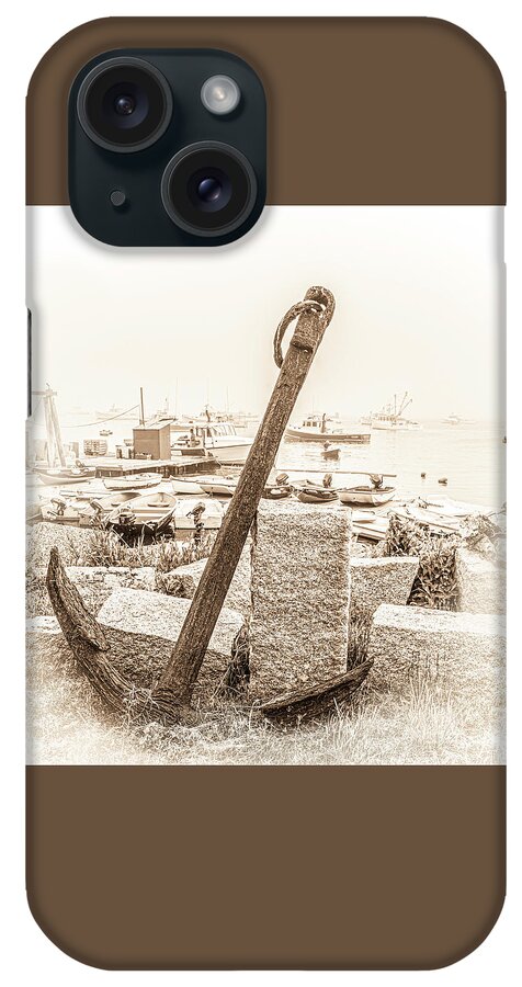Antiqued Anchor iPhone Case featuring the photograph Old Squared Anchor by Daniel Hebard