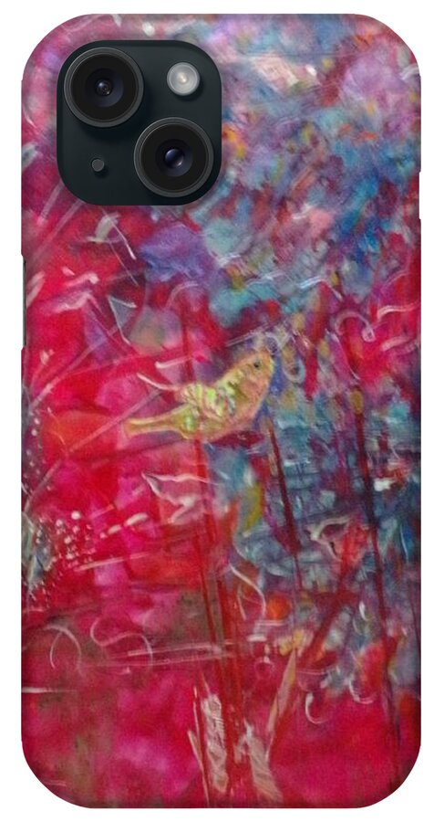 Abstract iPhone Case featuring the painting On the Blue Breeze by Karen Lillard