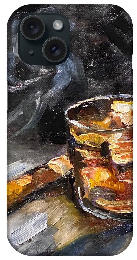 Bourbon iPhone Case featuring the painting On the Rocks by Carole Foret