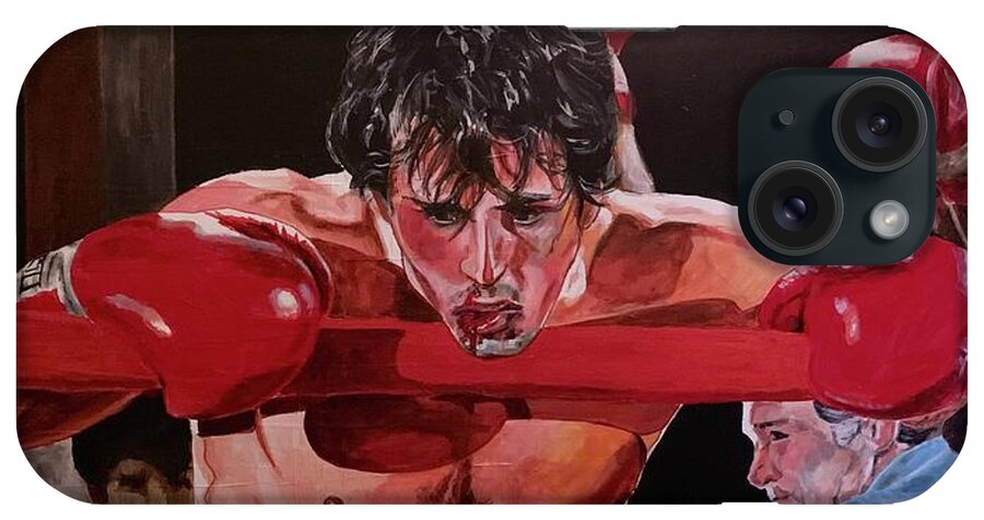 Rocky iPhone Case featuring the painting On The Ropes - Rocky by Joel Tesch