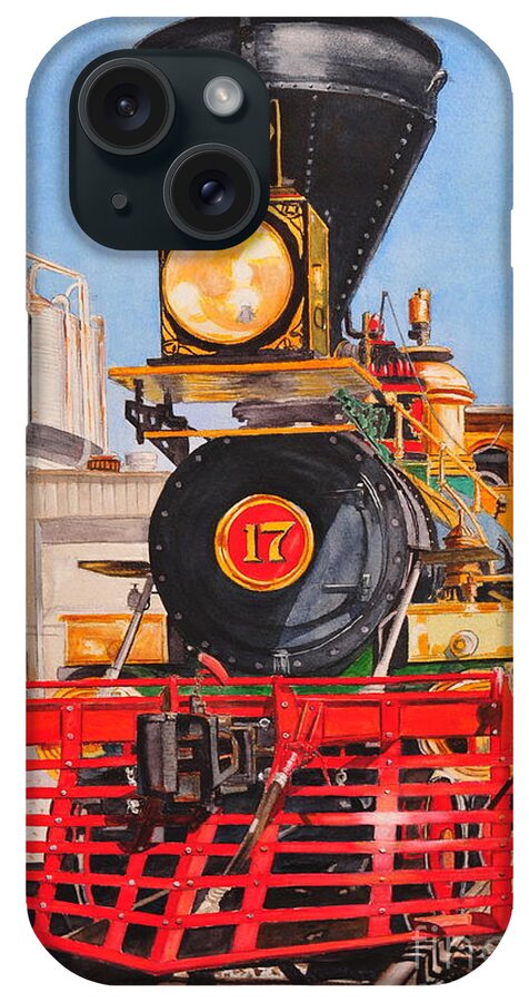 Train iPhone Case featuring the painting One O'clock Boarding by John W Walker