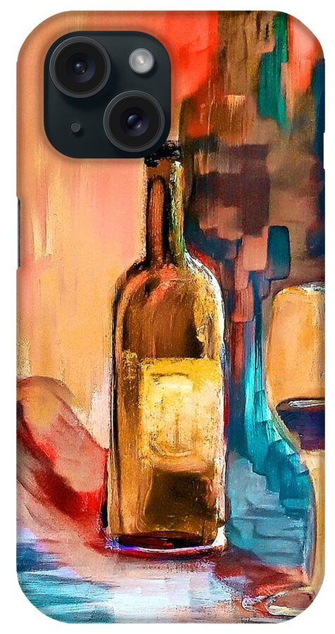 Wine iPhone Case featuring the painting One Only Please by Lisa Kaiser