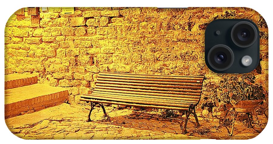 Bench iPhone Case featuring the photograph One romantic bench by Ramona Matei