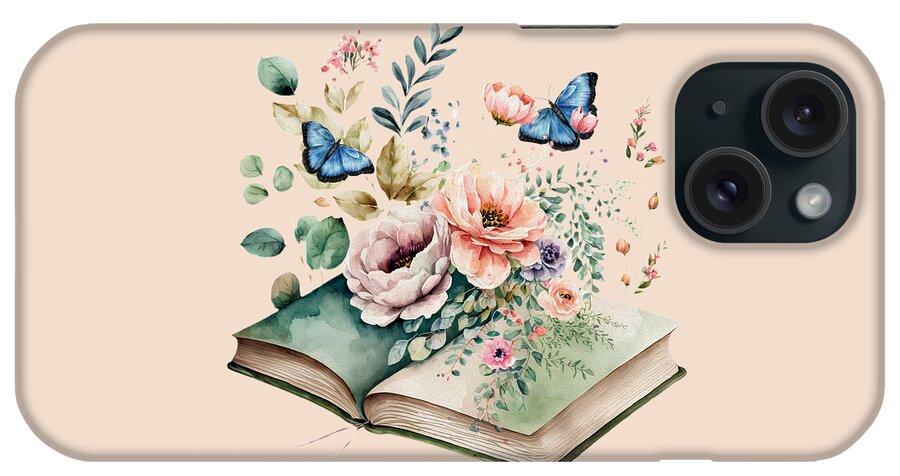 Book iPhone Case featuring the mixed media Opening A Book Is Like Opening A Door To A New Magical World by Johanna Hurmerinta
