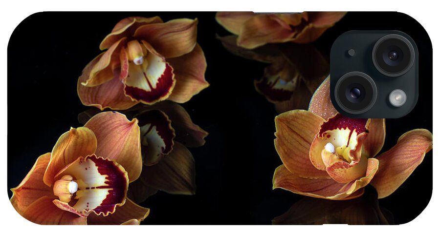 Orchids iPhone Case featuring the photograph Orange Cymbidium Orchid III by Lily Malor