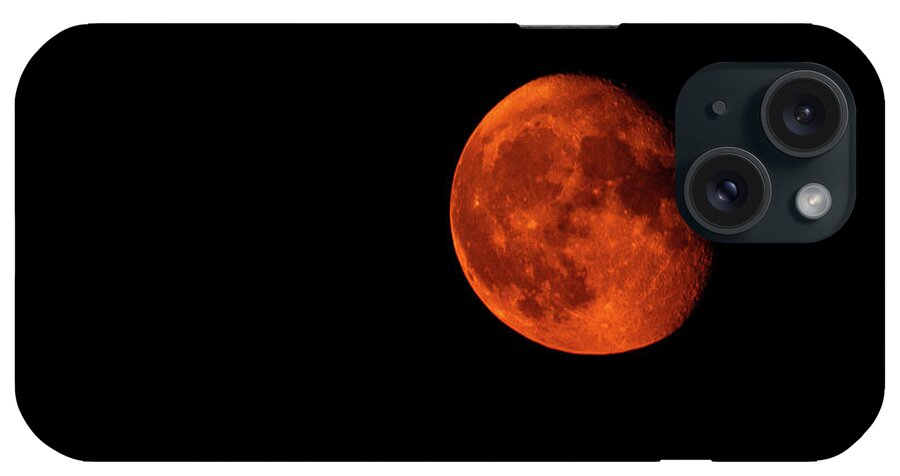 Waning Gibbous Phase iPhone Case featuring the photograph Orange Moon by Denise Kopko