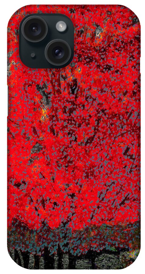 Asheville iPhone Case featuring the digital art Orange Mountain Tree by Rod Whyte