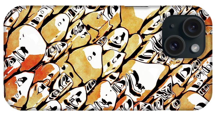 Abstract iPhone Case featuring the digital art Orange Shapes Watercolor by Phil Perkins