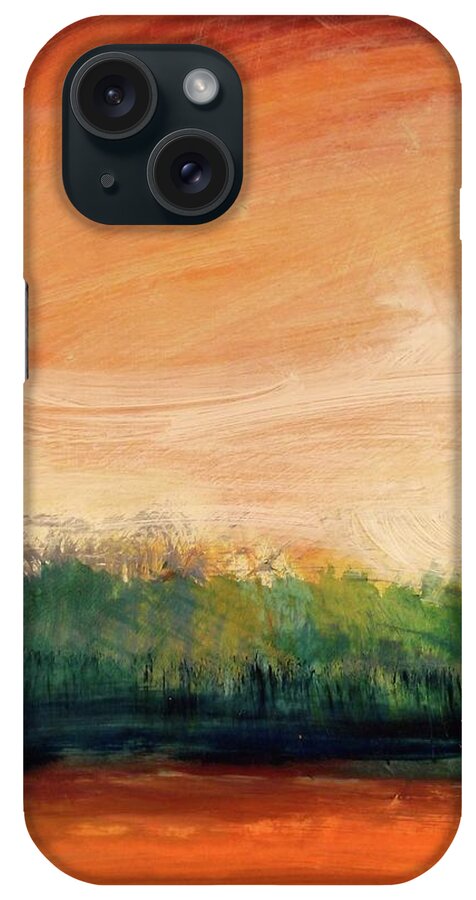 Painting iPhone Case featuring the painting Orange Water by Les Leffingwell