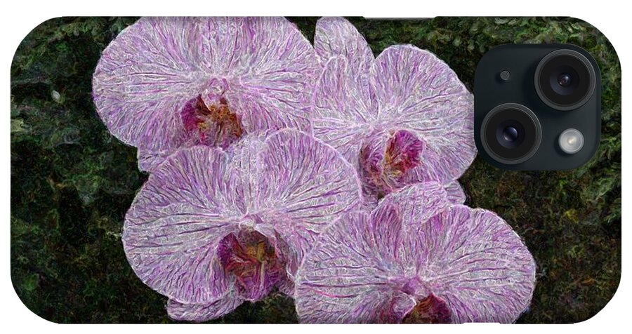 Digital Art iPhone Case featuring the photograph Orchids 1 by Jean Bernard Roussilhe