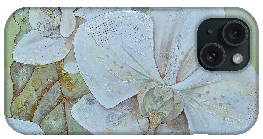Orchid iPhone Case featuring the painting Orchids in White by Shadia Derbyshire