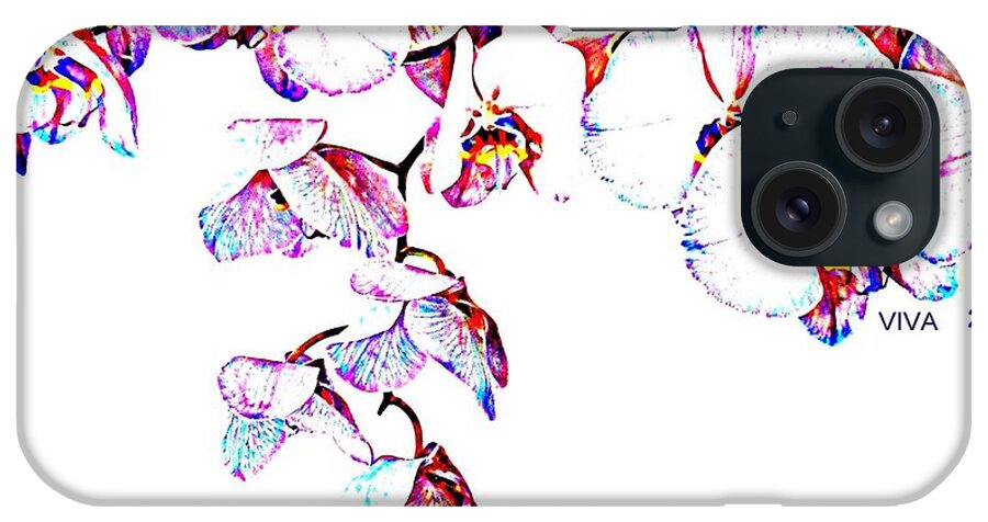 Orchids On White iPhone Case featuring the photograph Orchids ON White-VIVA22 by VIVA Anderson