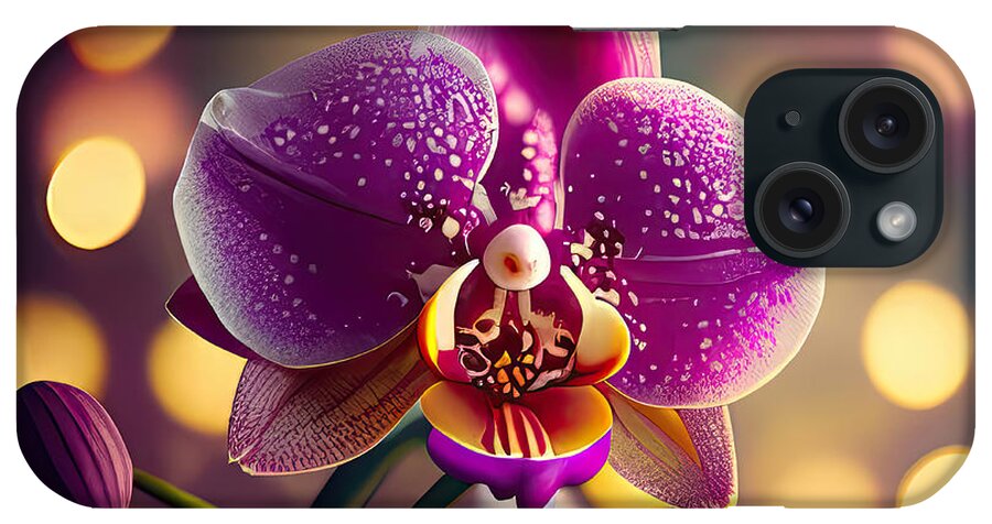 Purple iPhone Case featuring the photograph Orchids Violet Light by Bill and Linda Tiepelman