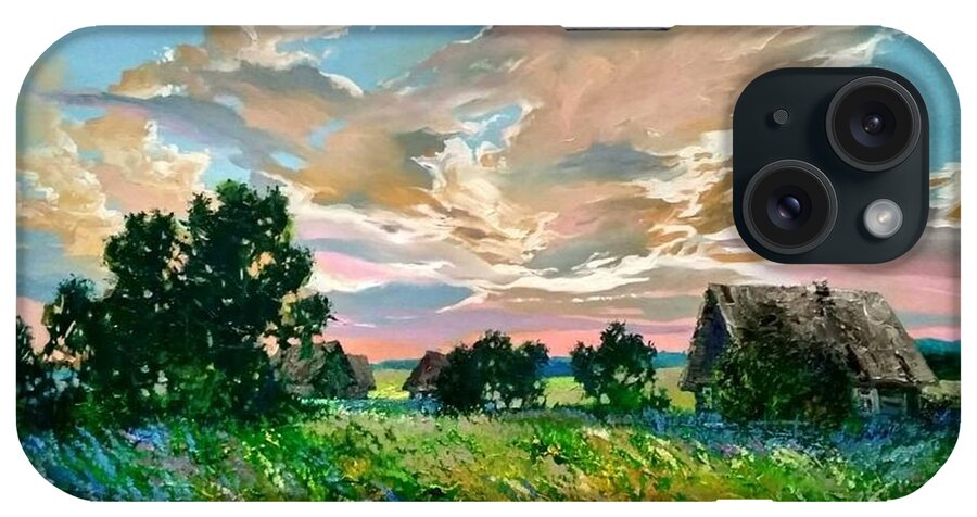 Ignatenko iPhone Case featuring the painting Over the horizon by Sergey Ignatenko