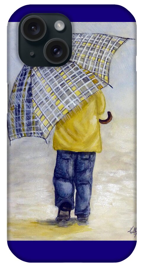 Rain iPhone Case featuring the painting Oversized Umbrella by Kelly Mills