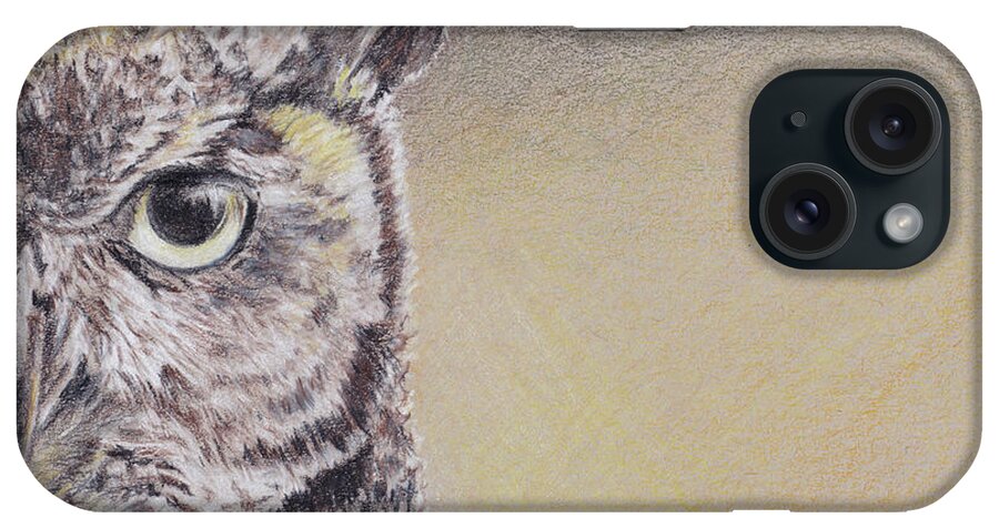 Owl iPhone Case featuring the drawing Wise One by Katrina Nixon
