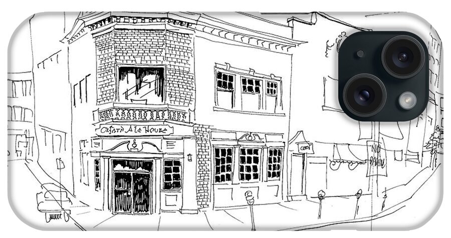 Pen & Ink iPhone Case featuring the drawing Oxford Ale House by William Renzulli