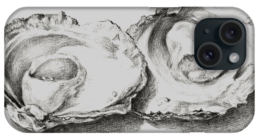 Animal iPhone 15 Case featuring the painting Oysters White by Tony Rubino