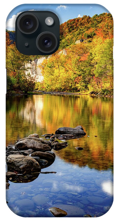 Roark Bluff iPhone Case featuring the photograph Ozark Mountains And Roark Bluff Autumn Reflections by Gregory Ballos