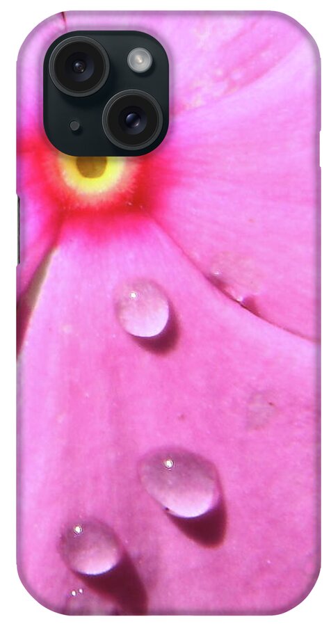 Flower iPhone Case featuring the photograph P7013- Vinca Tears by Peter Smith