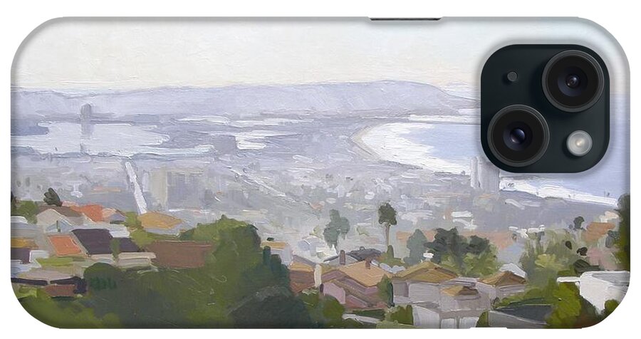 Pacific Beach iPhone Case featuring the painting Pacific Ocean coast, San Diego, California by Paul Strahm