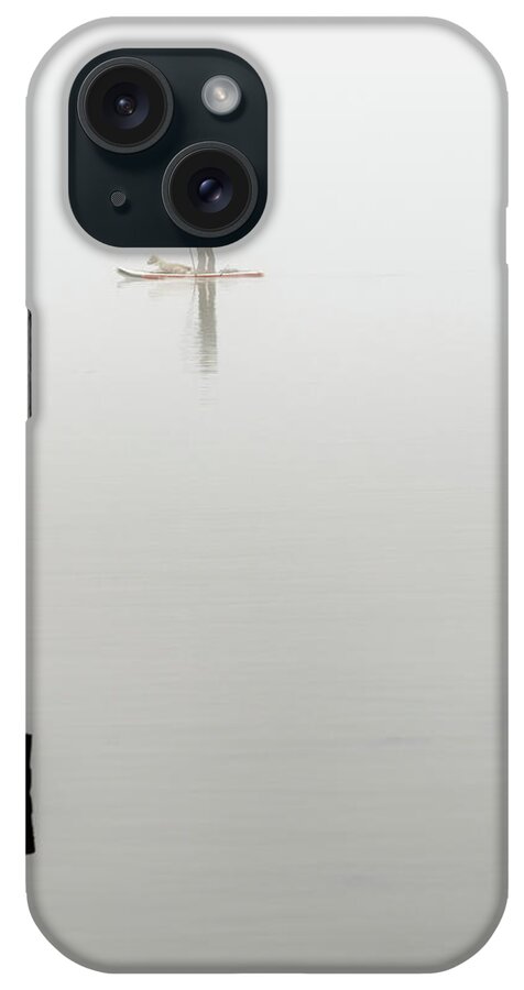Hudson River iPhone Case featuring the photograph Paddleboarder in Fog by Kevin Suttlehan