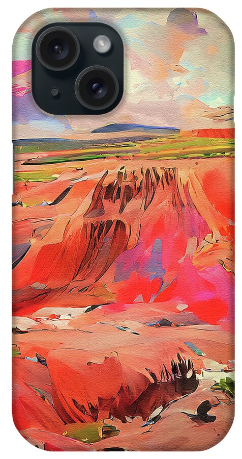 Painted Desert iPhone Case featuring the digital art Painted Desert #1 by Deborah League