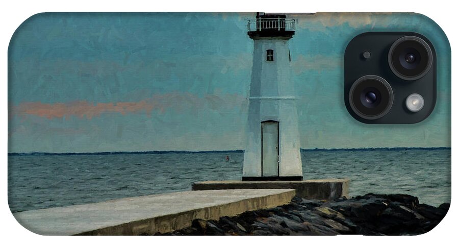 Lighthouse iPhone Case featuring the photograph Painted Lighthouse by Cathy Kovarik