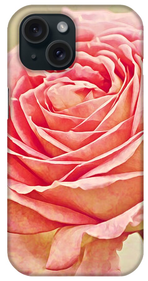 Rose iPhone Case featuring the photograph Painted Pink Antique Rose by Gaby Ethington