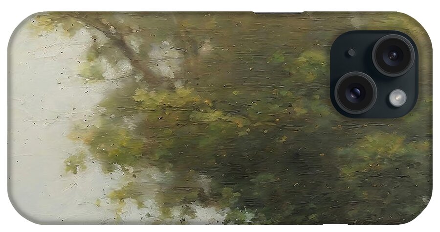 Nature iPhone Case featuring the painting Painting Canine Companion Under The Sky Tree natu by N Akkash