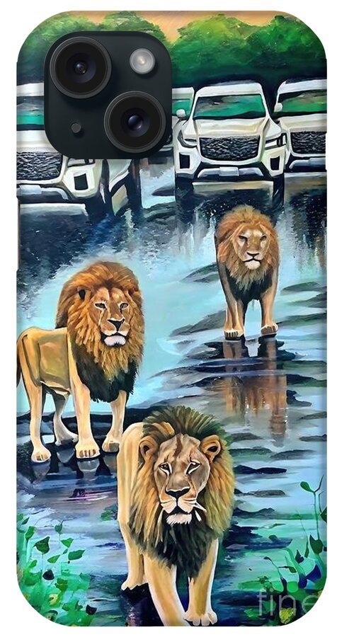 Wildlife iPhone Case featuring the painting Painting King Of Kings wildlife animal predator l by N Akkash