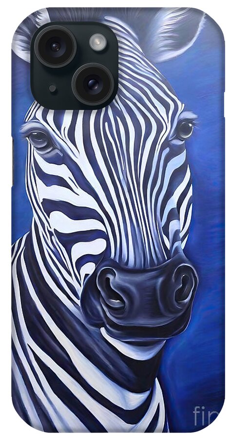 Animal iPhone Case featuring the painting Painting Zebra animal zebra africa wildlife white by N Akkash