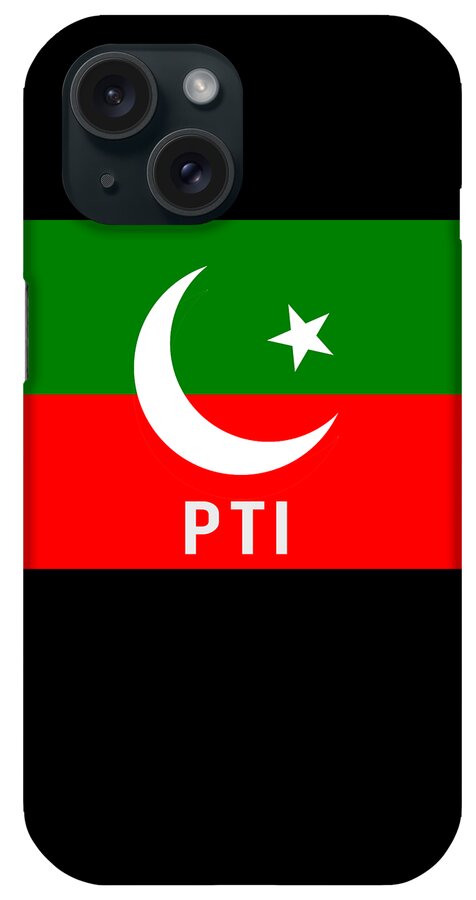 Funny iPhone Case featuring the digital art Pakistan PTI Party Flag by Flippin Sweet Gear