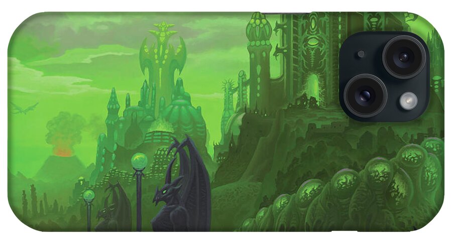Demon iPhone Case featuring the painting Realm of the Demon King by Mark Cooper